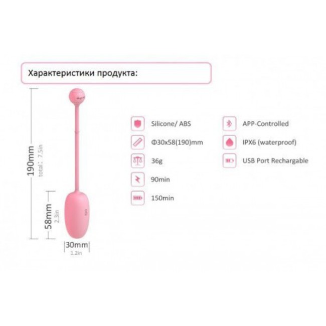 Розовый тренажер Кегеля Magic Kegel Coach (синхронизируется со смартфоном)