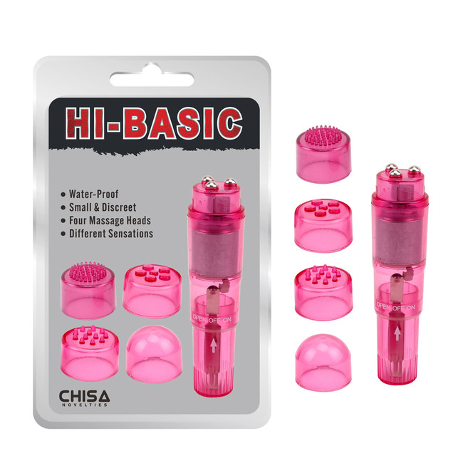 Мини-вибромассажер со сменными насадками The Ultimate Mini Massager, розовый