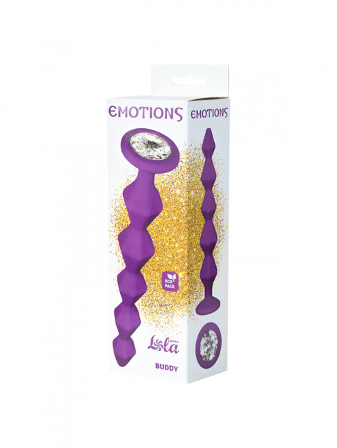 Анальная цепочка с кристаллом Emotions Buddy Purple