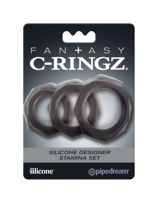 Набор граненых эрекционных колец Fantasy C-Ringz Silicone Designer Stamina