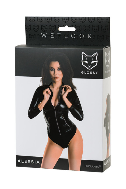 Боди на молнии под винил Glossy Alessia M