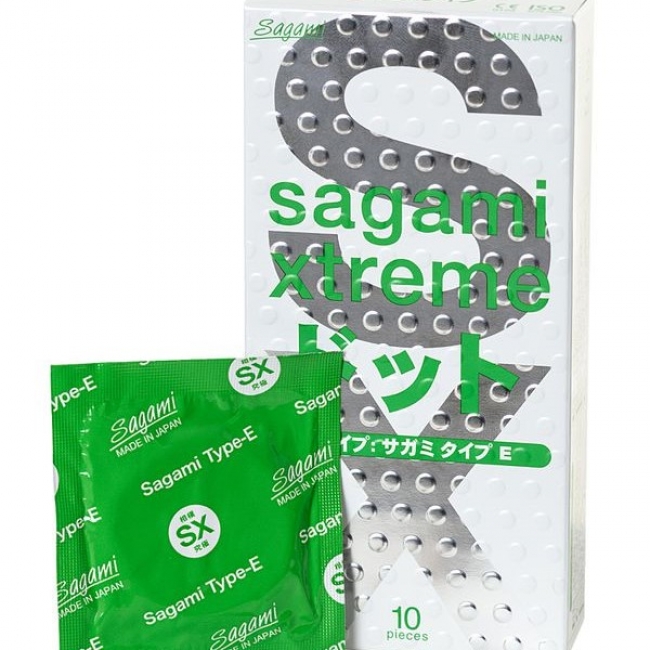 Презервативы Sagami, xtreme, type-e, латекс, 18,5 см, 5,2 см, 10 шт.