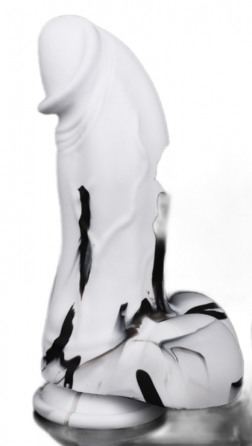 Фаллоимитатор c присоской  Strong Man ROSYLAND ( 21.5 см ) белый с черным