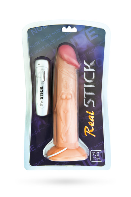 Реалистичный толстенький вибратор с рельефом Real Stick NUDE  (7 режимов)