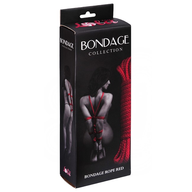 Красная веревка для связывания Bondage Rope Black (9 м , красный)