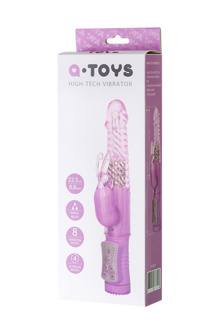 Ротационный вибратор с клиторальным зайчиком A-Toys High Tech Vibrator (8 режимов вибрации, 4 ротации)