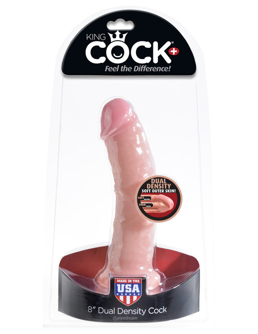 Крупный фаллос для G-стимуляции 8'' Dual Density Cock (вторая кожа)