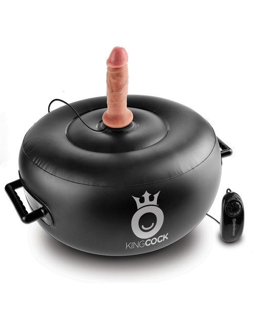 Вибро-подушка с двумя фаллосами Vibrating Inflatable Hot Seat