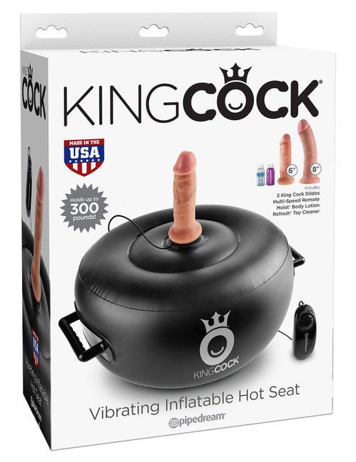 Вибро-подушка с двумя фаллосами Vibrating Inflatable Hot Seat