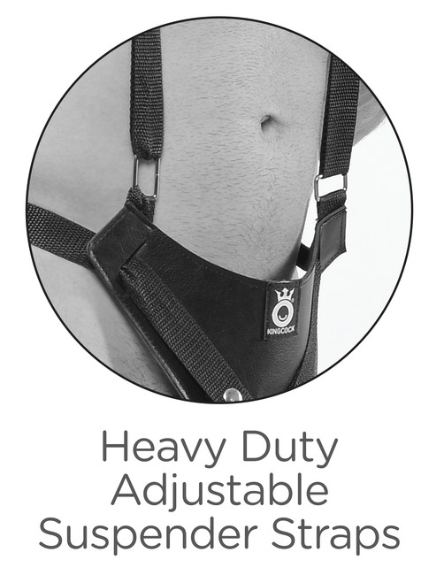 Страпон система с насадкой сдвоенный фаллос King Cock 11 Two Cocks One Hole Hollow Strap-On Suspender System