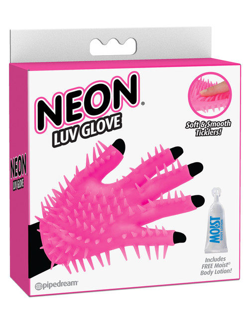 Перчатка для чувственной стимуляции эрогенных зон Neon Luv Glove розовая