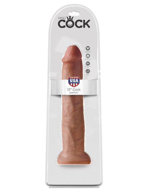 Фаллоимитатор-гигант на присоске загорелый King Cock 13 Cock Tan