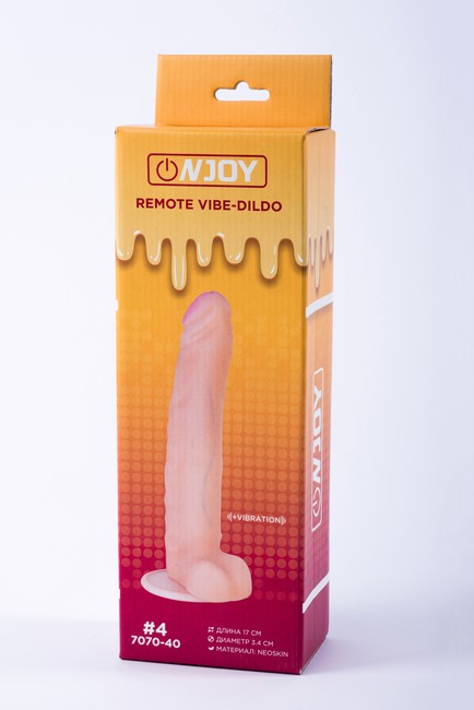 Реалистичный вибратор на присоске из кибер-кожи с выносным пультом Onjoy Remote Vibe-Dildo #4 (10 режимов)