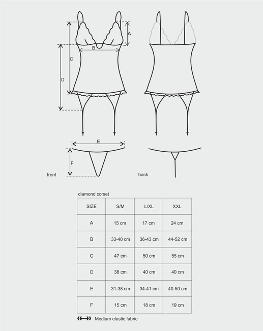 Белое ками со стразами Diamond Corset SM (42-44)