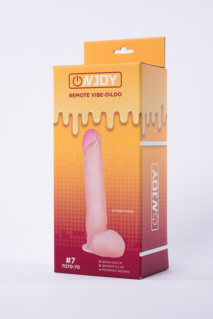 Реалистичный вибратор на присоске из кибер-кожи с выносным пультом Onjoy Remote Vibe-Dildo #7 (10 режимов)