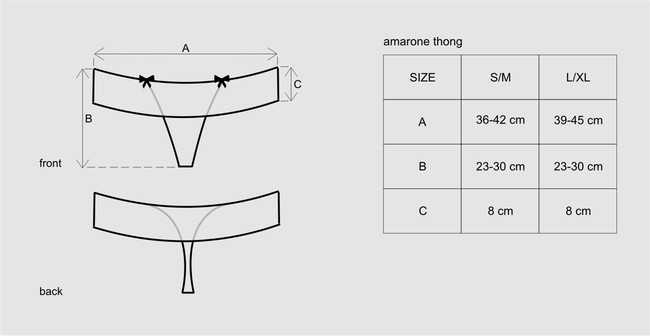 Чёрно-малиновые трусики с кружевом Amarone Thong SM (42-44)