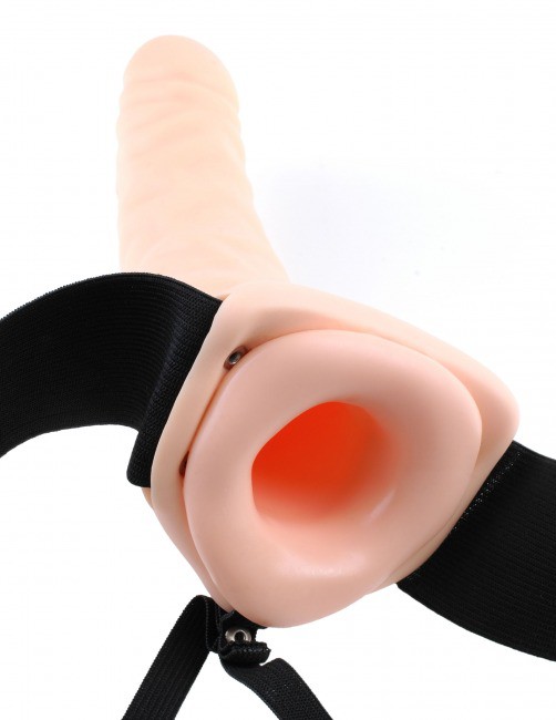 Фаллопротез с вибрацией 8'' Vibrating Hollow Strap-On